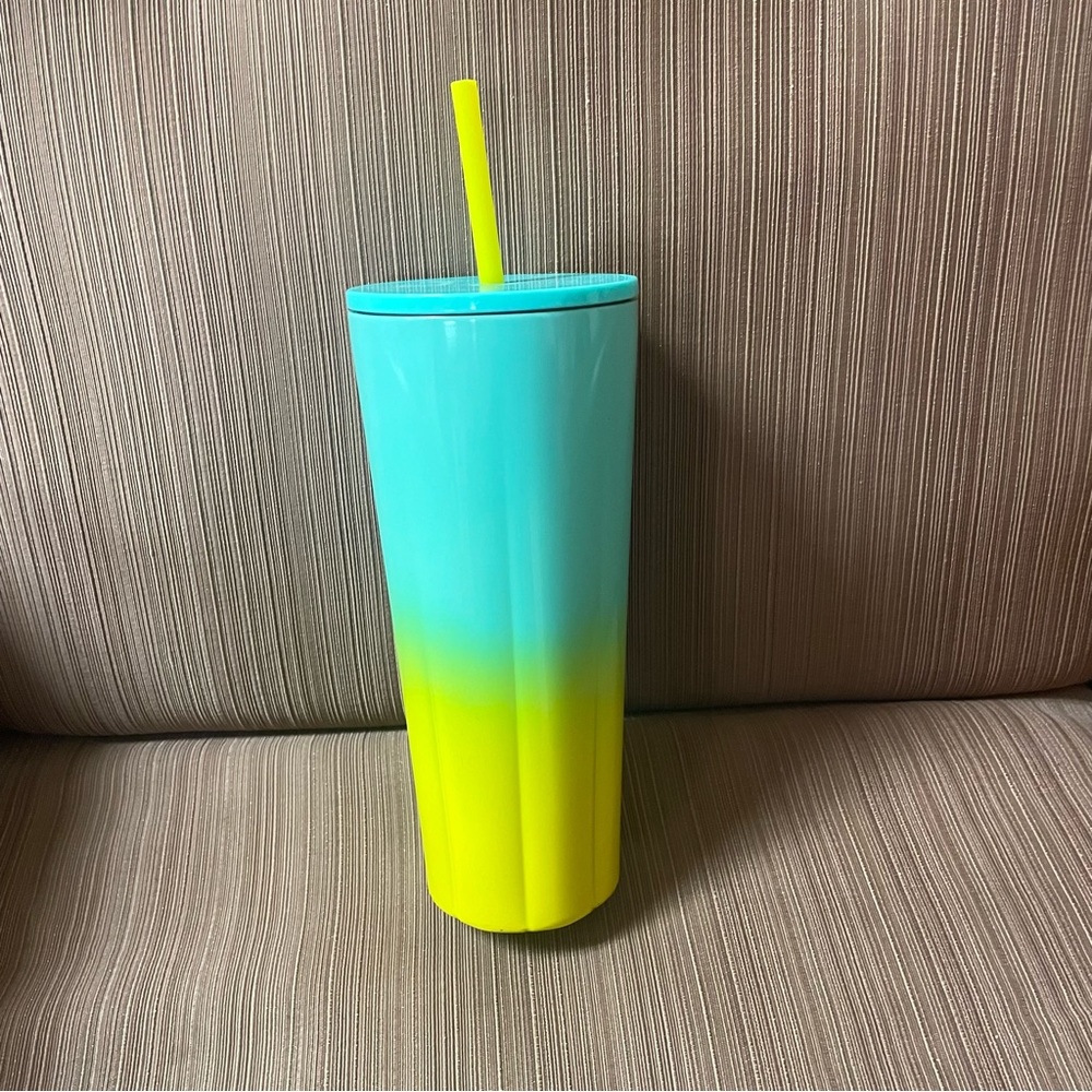 Starbucks Blue and Yellow Ombre Stainless Steel 24oz Cold Cup 2021